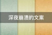 崩溃了的文案:深夜崩溃的文案